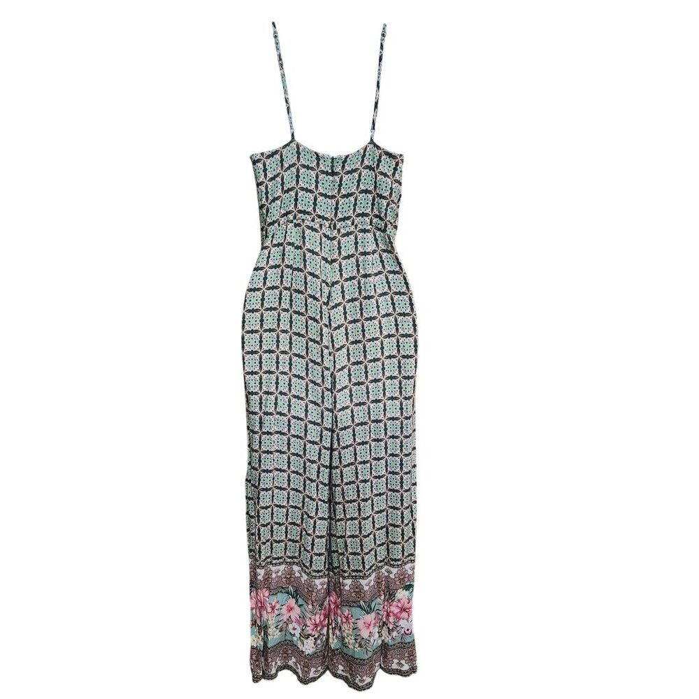 Farm Rio Women’s XS Petite Honolulu Floral Geometric Print Viscose Jumpsuit Adju - Picture 4 of 13
